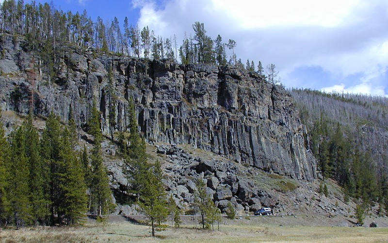 USGS archive view of obsidian at Obsidian Cliff
