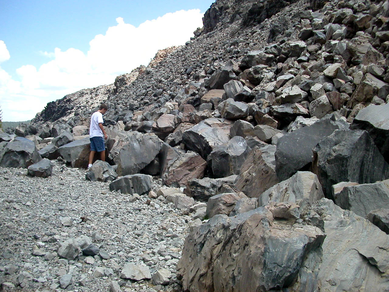 Obsidian talus at Obsidian Dome in California