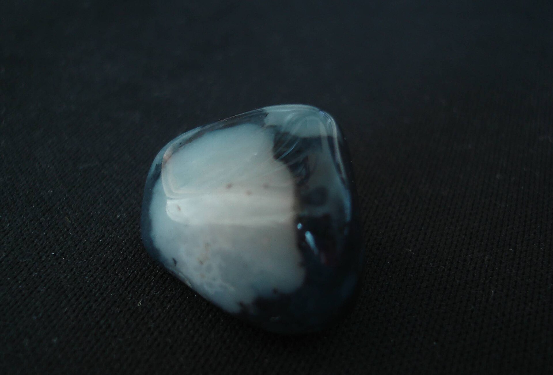 Polished snowflake obsidian with pale circular patches
